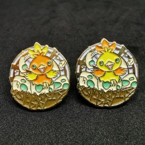 Normal and shiny Torchic pins