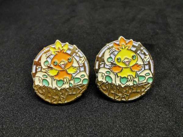Normal and shiny Torchic pins
