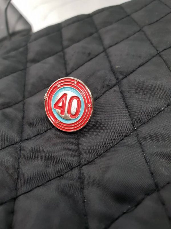 photo of silver team valor level 40 pins