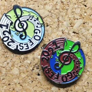 The two pins commemorating Go Fest 2021